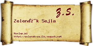 Zelenák Sejla névjegykártya